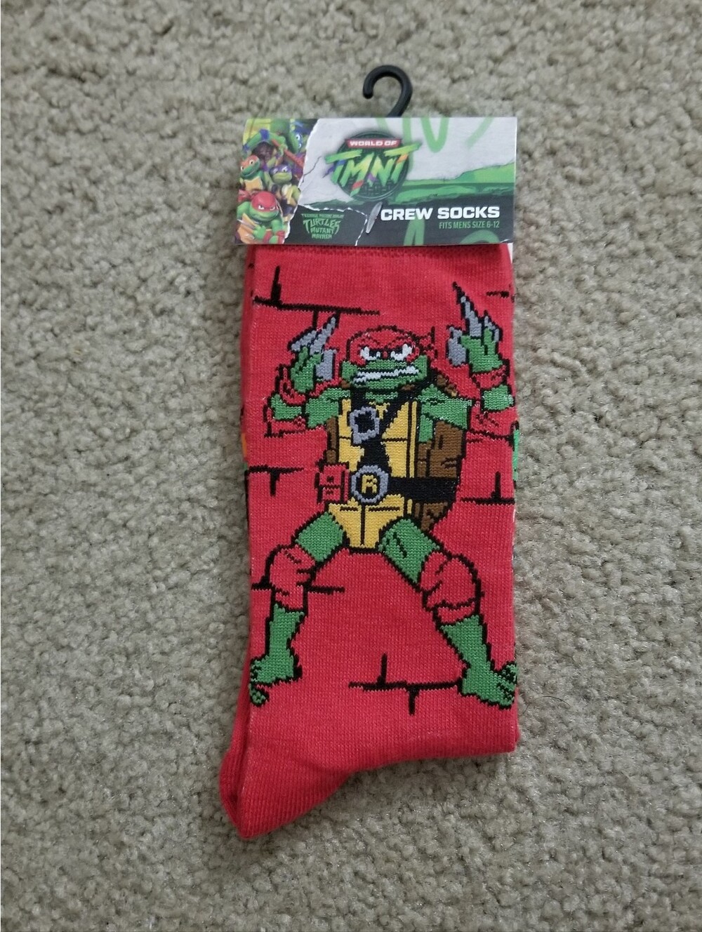Teenage Mutant Ninja Turtles Raphael Men's Crew Socks